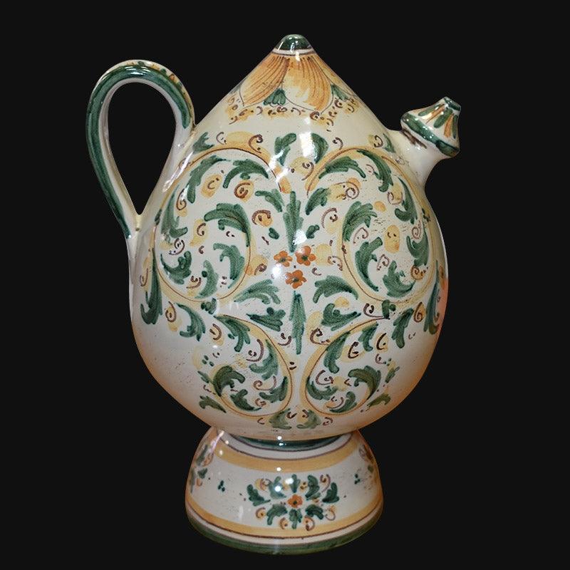 Bummulu Malandrinu h 25 s. d'arte verde/arancio in ceramica artistica di Caltagirone - Ceramiche di Caltagirone Sofia