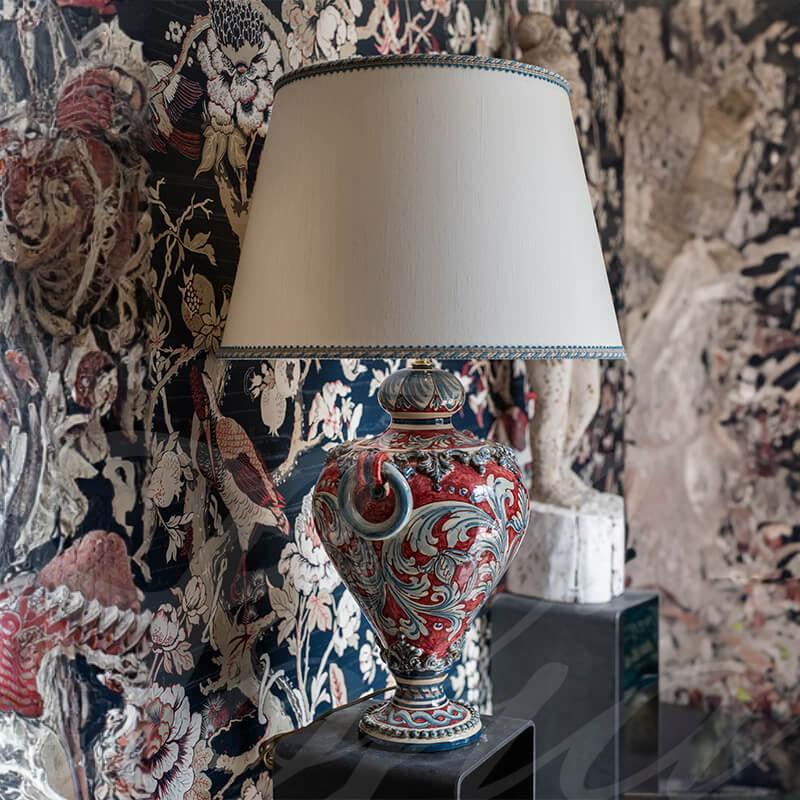 Ornamental light in ceramics of Caltagirone - Artistic ceramics Sofia