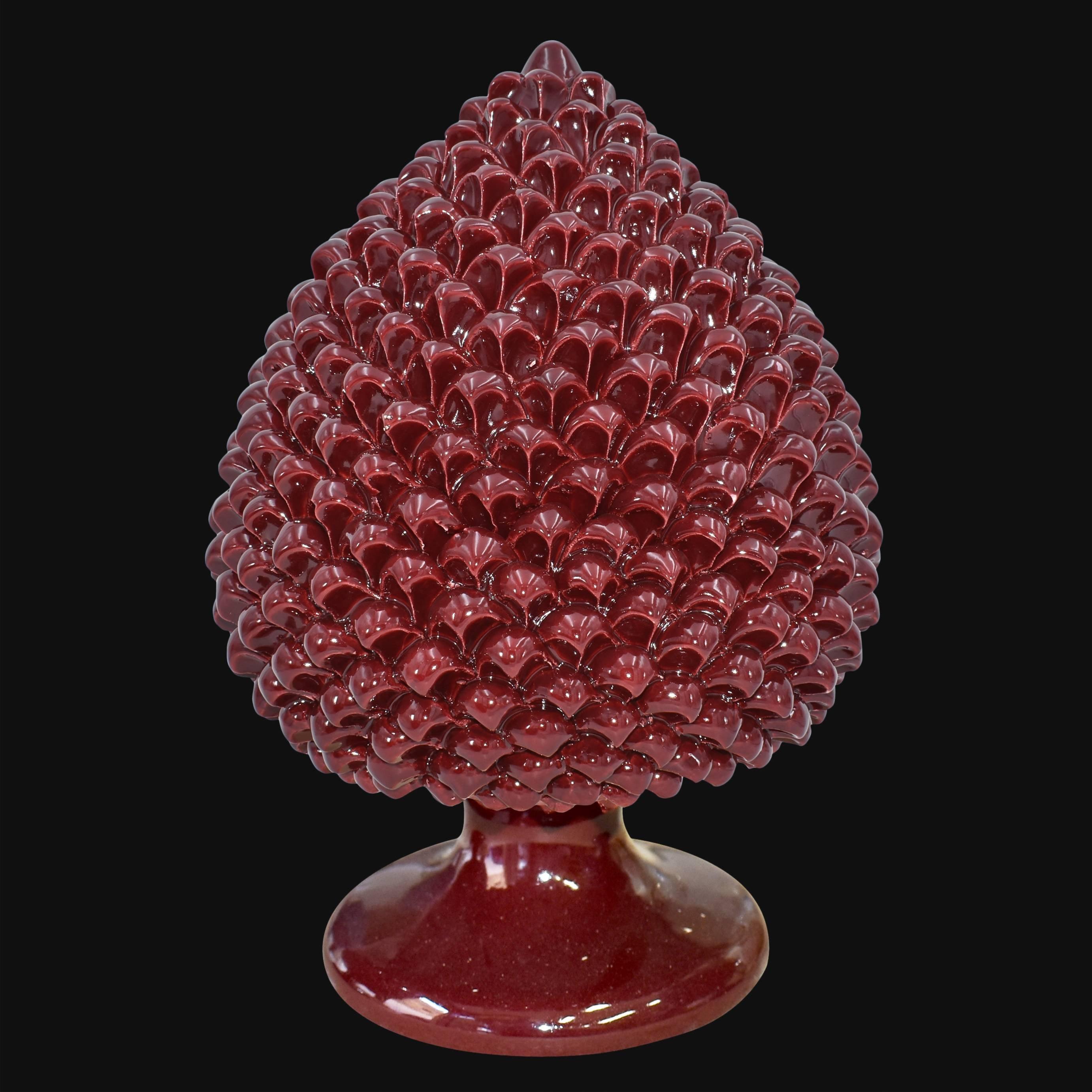 Pigna artigianale di Caltagirone modellata a mano altezza 15/40 cm Bordeaux integrale - Ceramiche di Caltagirone Sofia
