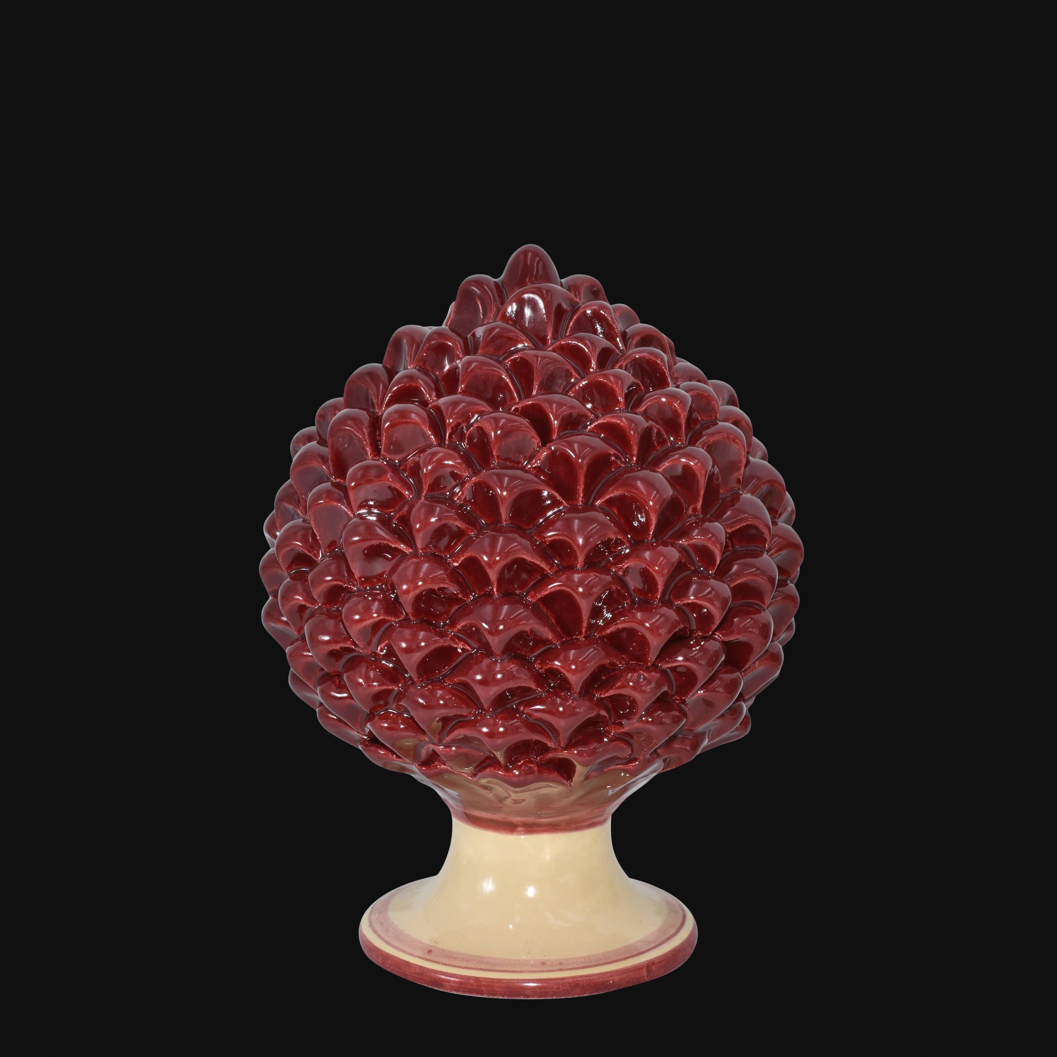 Pigna artigianale di Caltagirone modellata a mano altezza 15/40 mono bordeaux - Ceramiche di Caltagirone Sofia