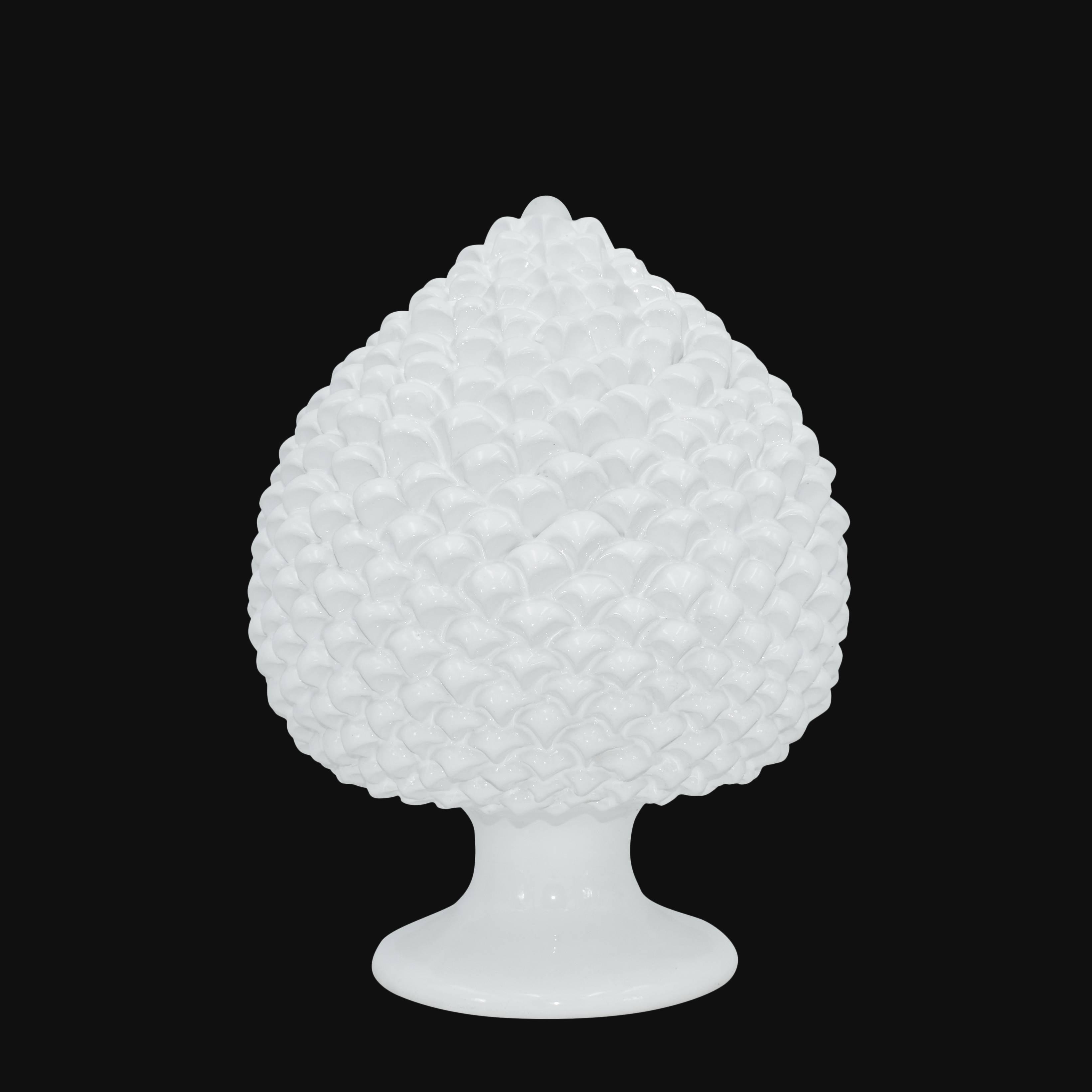 Pigna artigianale di Caltagirone modellata a mano altezza 15/40 white line - Ceramiche di Caltagirone Sofia