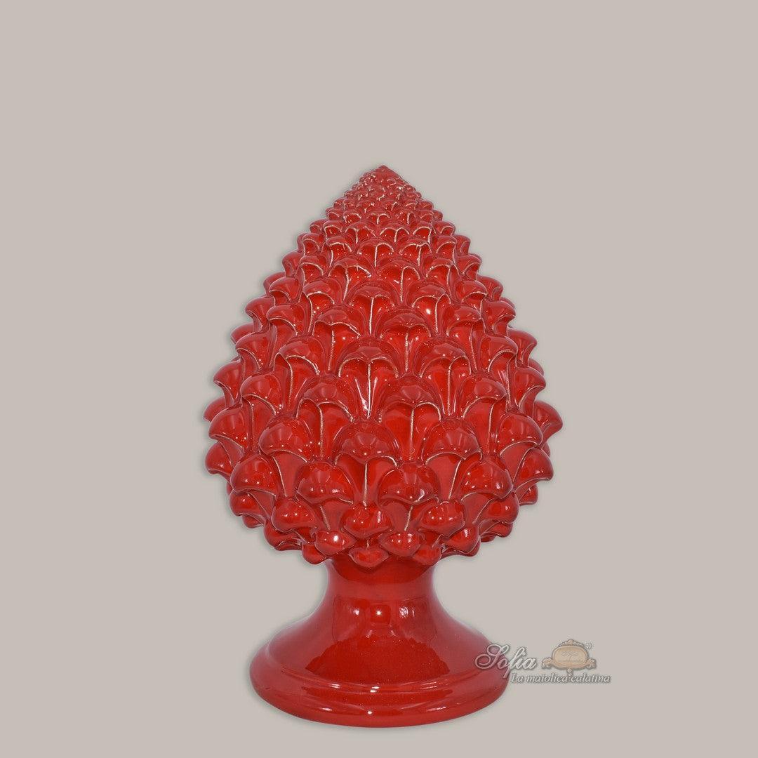Pigna rossa in ceramica di Caltagirone Sofia, ceramiche caltagirone fatti a mano, artigianale