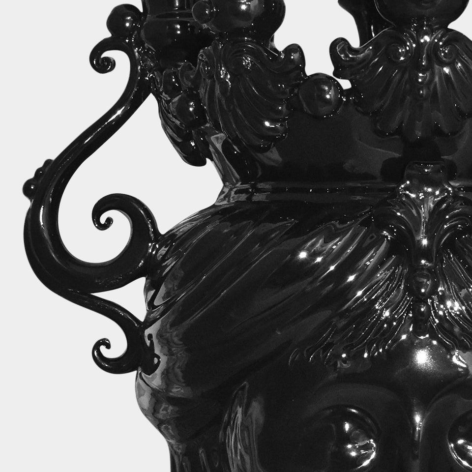 Testa a candeliere h 40 black line femmina s/espressione - Ceramiche di Caltagirone Sofia