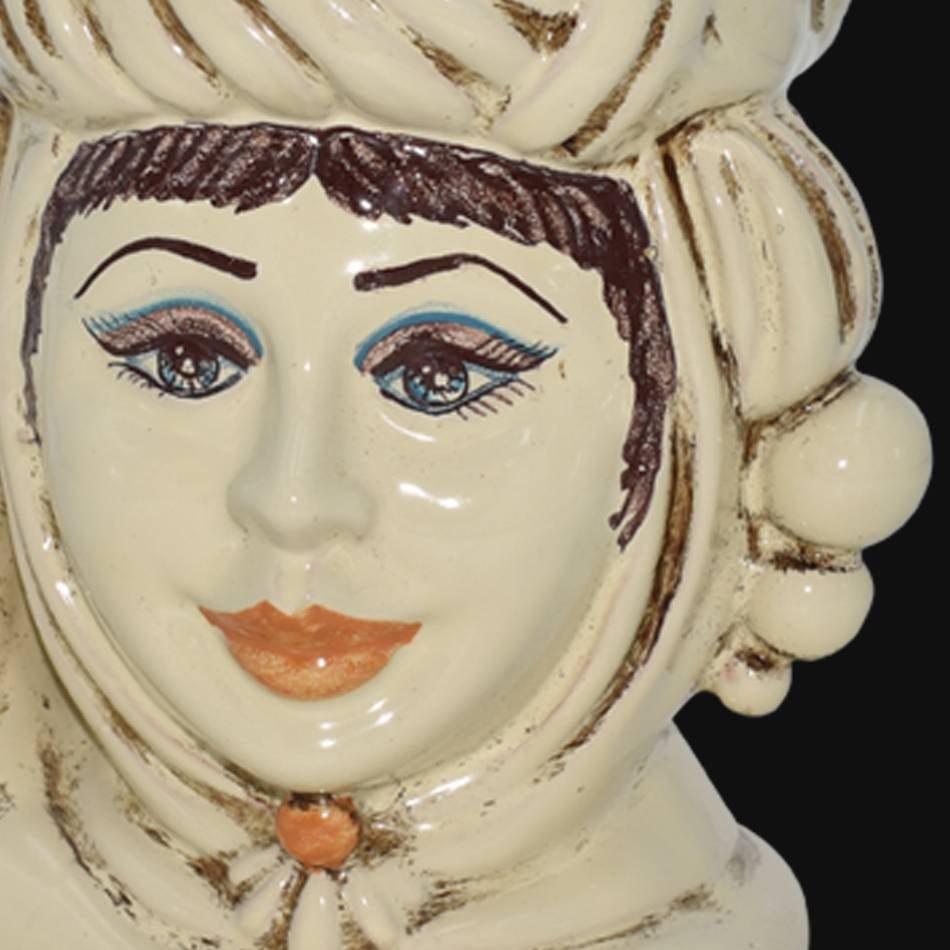Testa h 20 linea avorio femmina - Ceramiche di Caltagirone Sofia