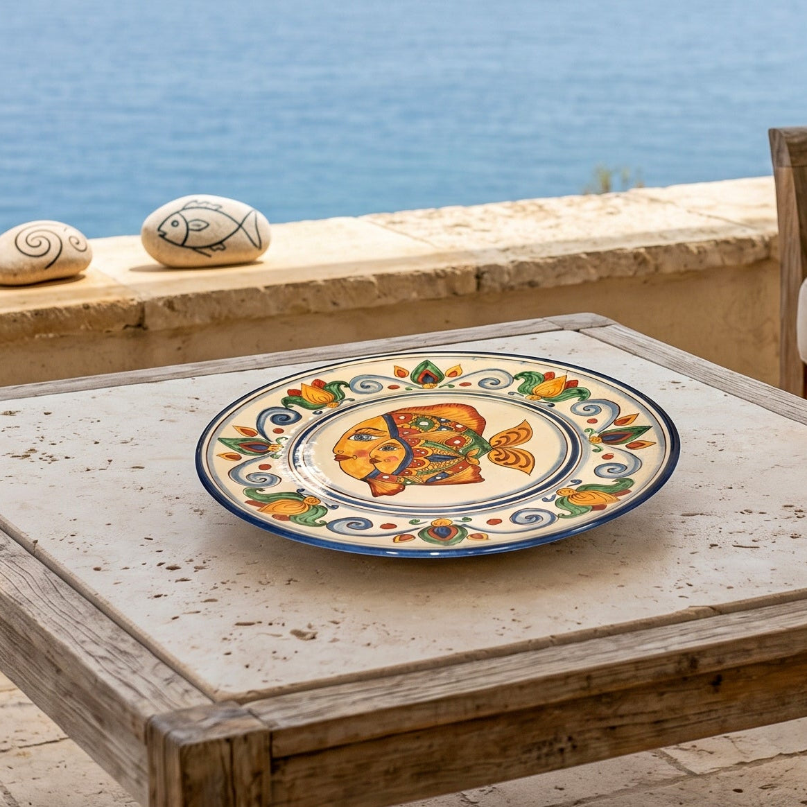 Sicilian Ceramic Cake Stand Ø 35 cm / Ø 13.8" – Italian ceramic from Caltagirone, Sicily