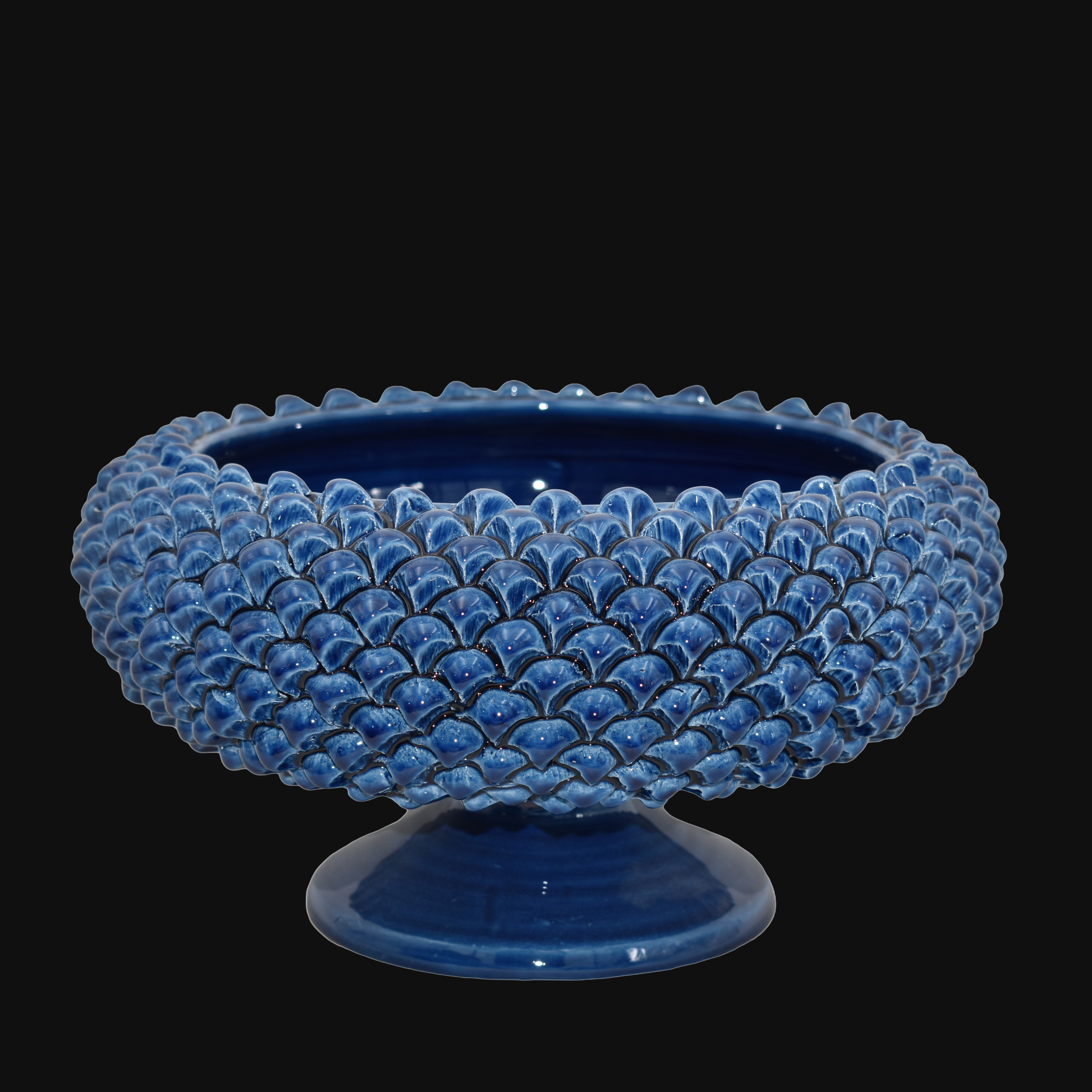 Pinecone stand of Caltagirone modeled by hand - Sicilian modern ceramic