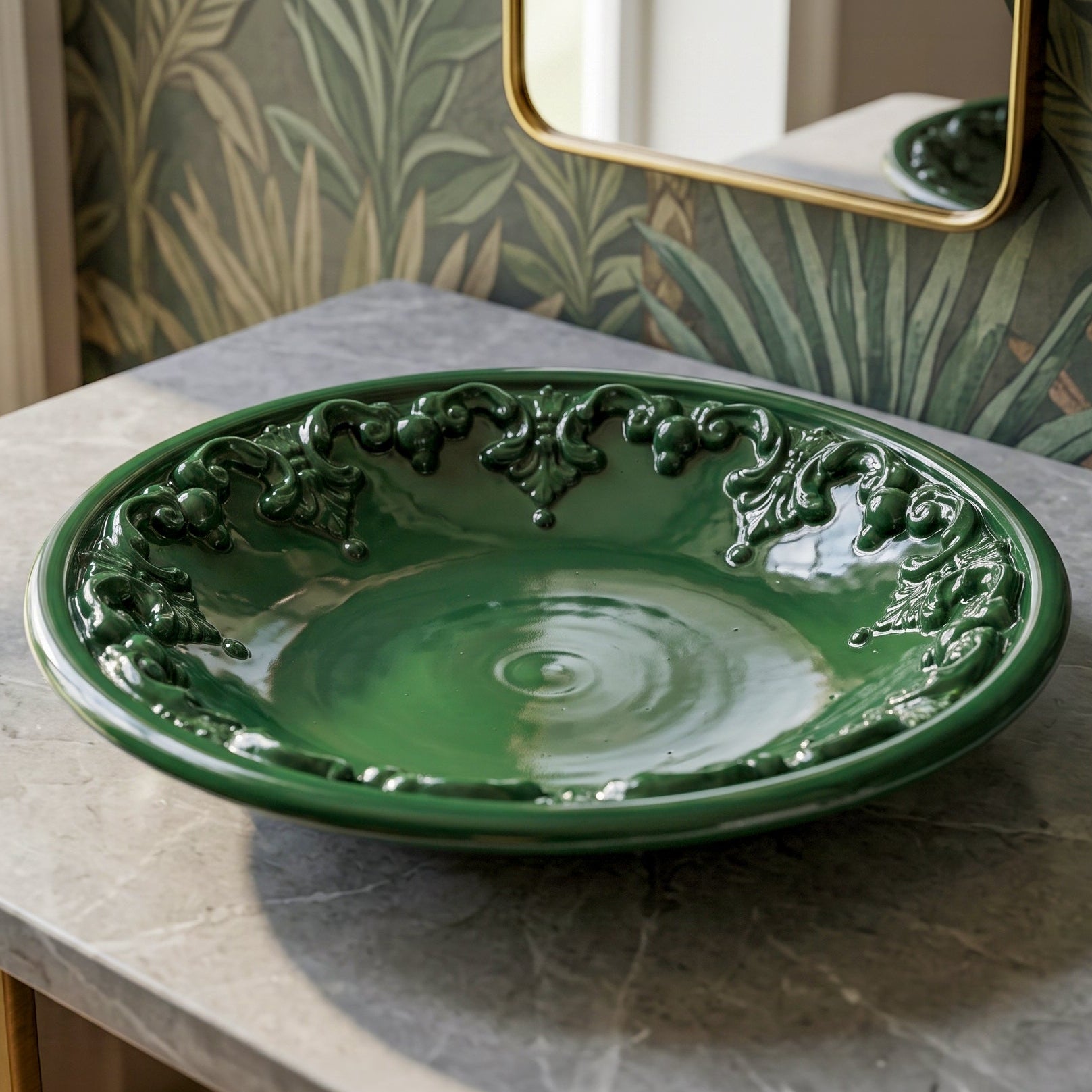 Sicilian Catch-All Dish Ø 30 cm / Ø 11.8", Plastico Sofia – Sicilian majolica handcrafted in Caltagirone