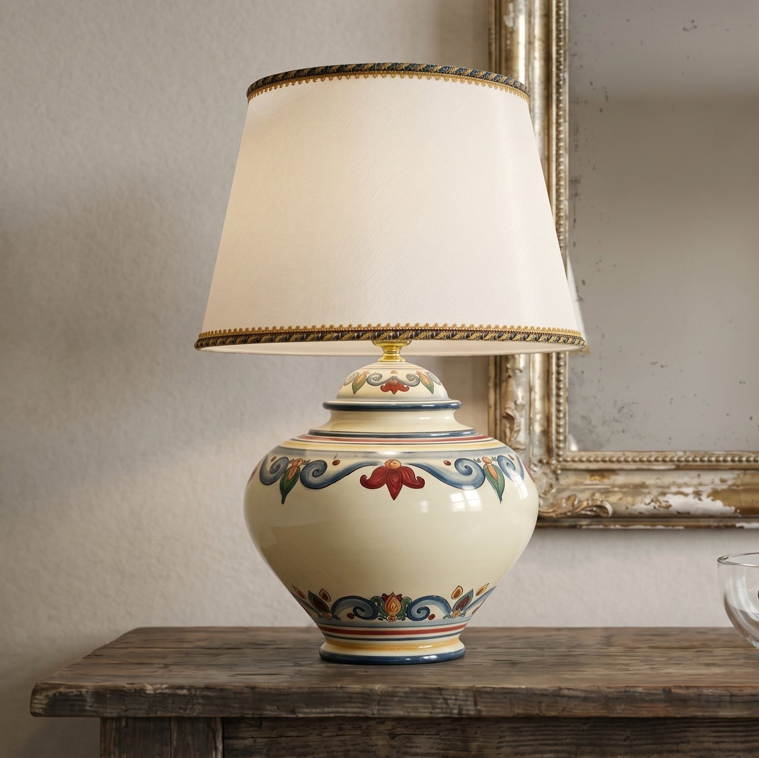Italian Ball Ceramic Lamp, Decoro Sicily – Sicilian ceramic lamp handcrafted in Caltagirone