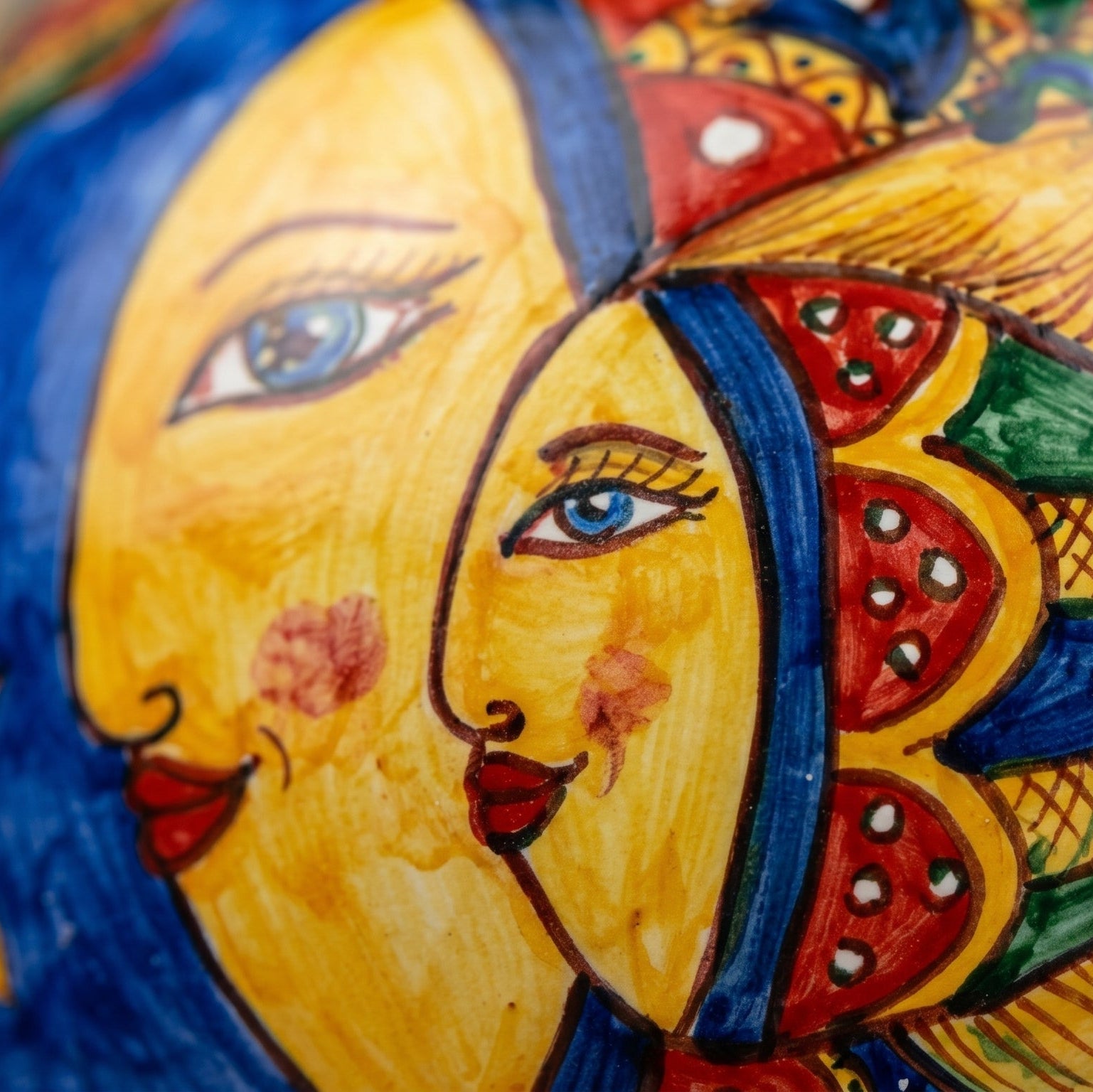 Italian Ceramic Lamp, Blue Background – Caltagirone Ceramic – Italian ceramic lamp tradition