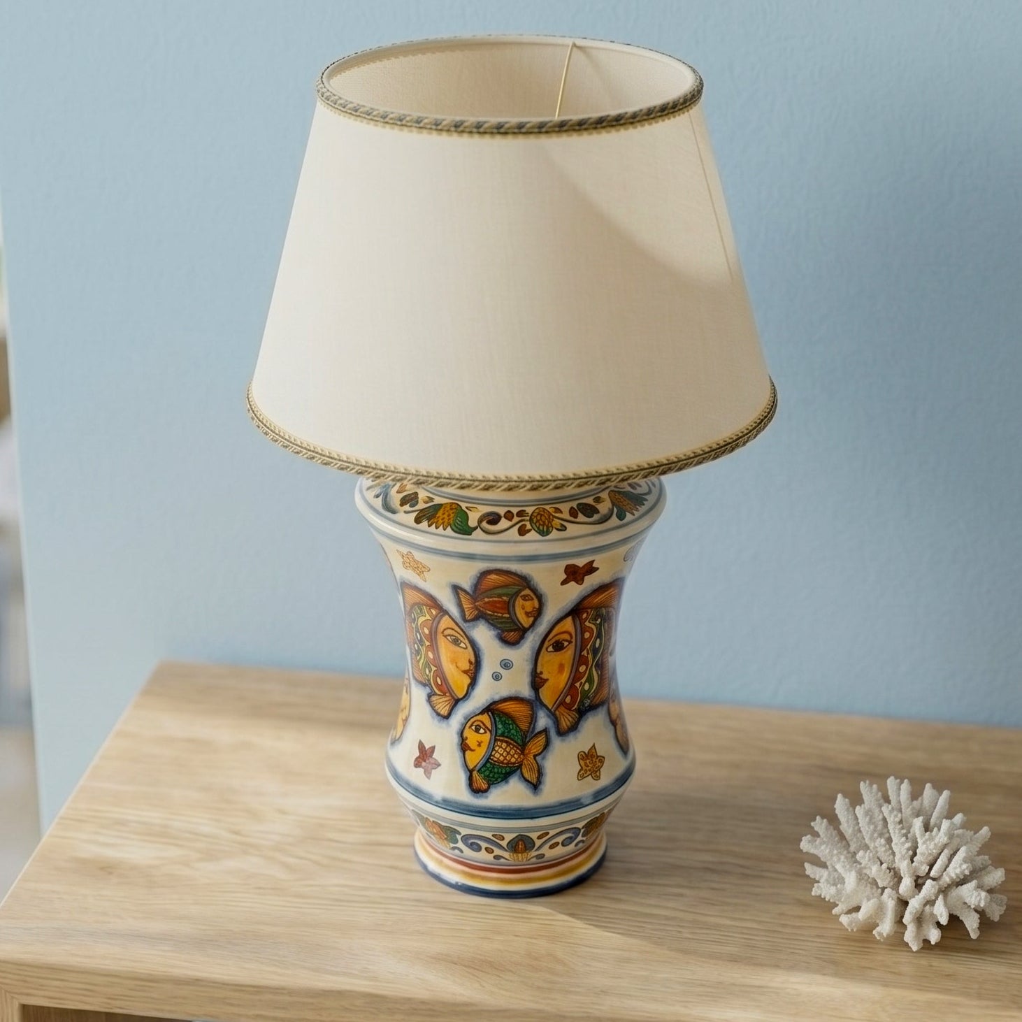 Albarello Apothecary Lamp H 35 cm / 13.8" – Caltagirone Ceramic – Italian ceramic lamp tradition