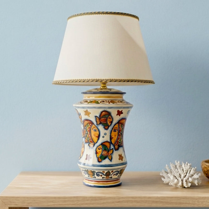 Albarello Apothecary Lamp H 35 cm / 13.8" – Caltagirone Ceramic – Italian ceramic lamp tradition