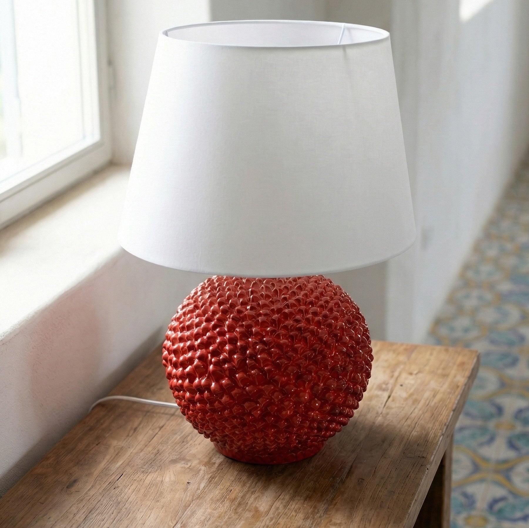 Ornamental light in ceramics of Caltagirone - Artistic ceramics Sofia