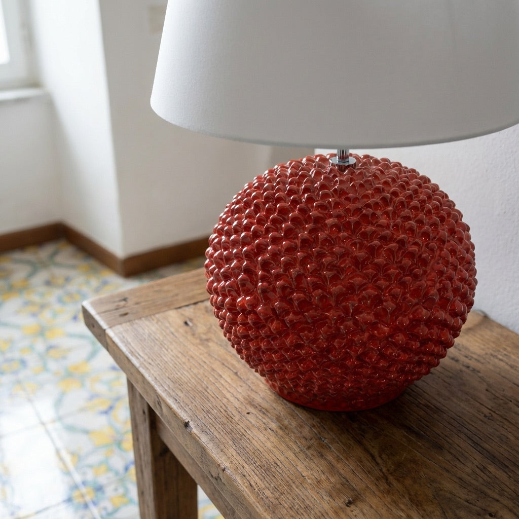 Ornamental light in ceramics of Caltagirone - Artistic ceramics Sofia