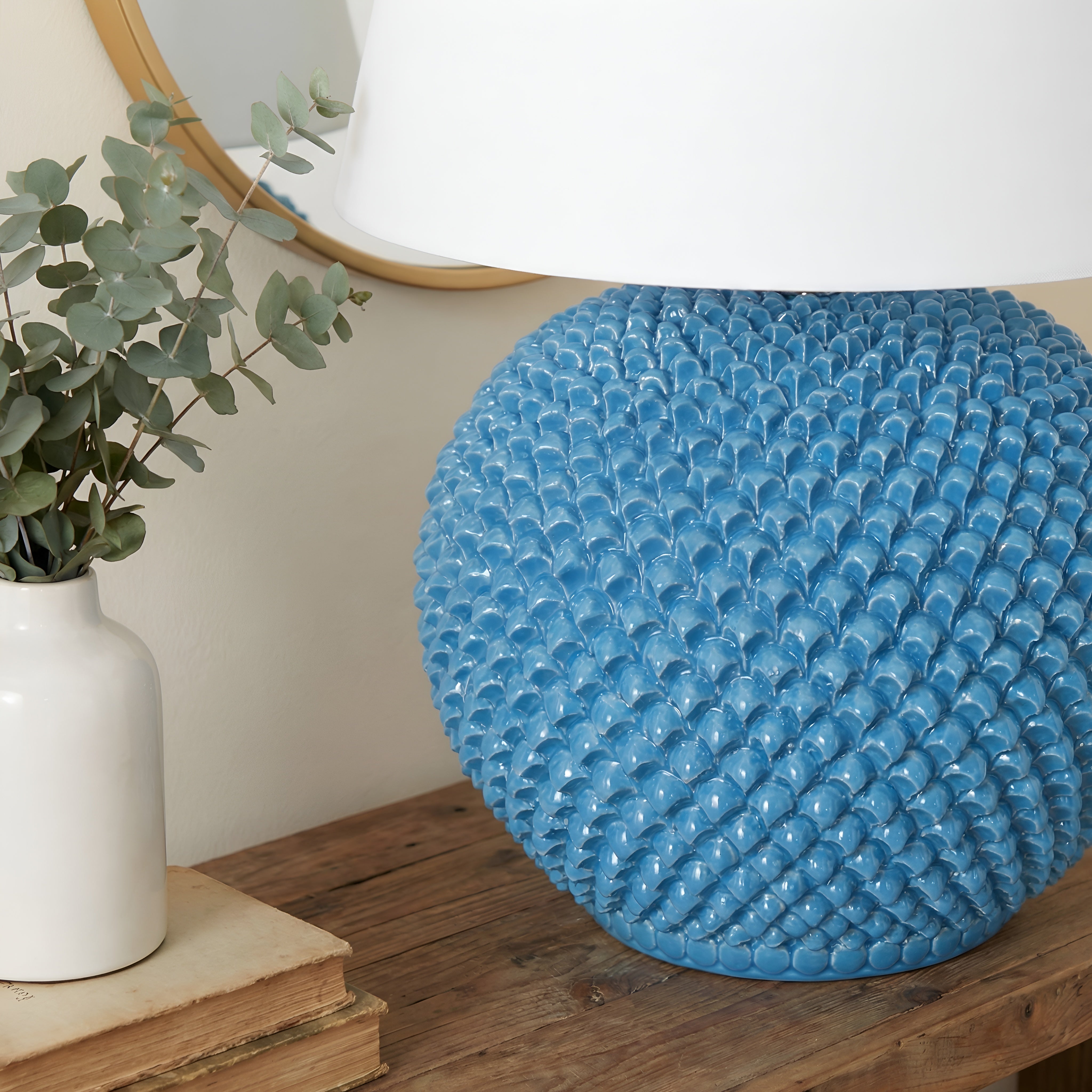Italian Ceramic Lamp, Turquoise – Caltagirone Ceramic – Italian ceramic lamp tradition