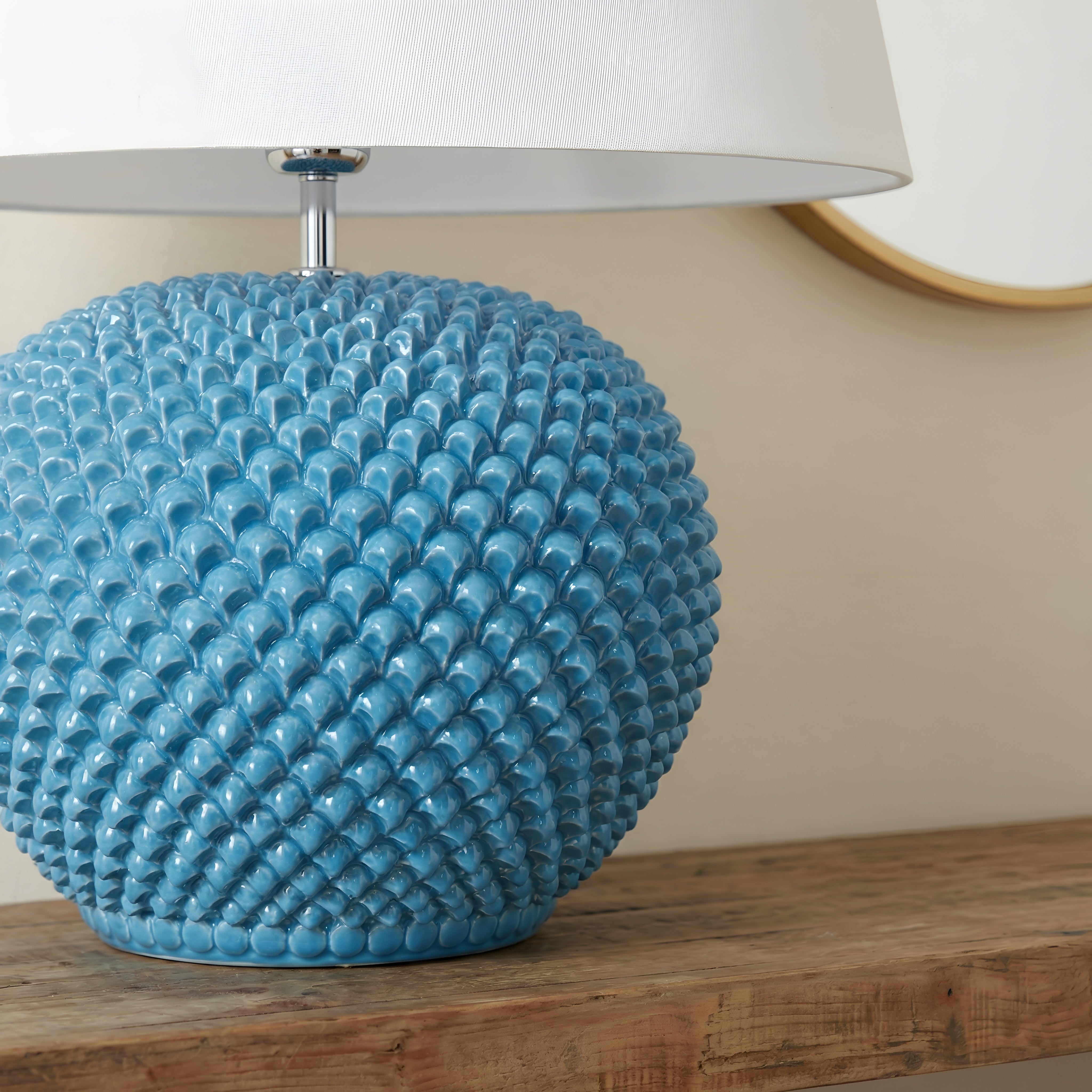 Italian Ceramic Lamp, Turquoise – Caltagirone Ceramic – Italian ceramic lamp tradition