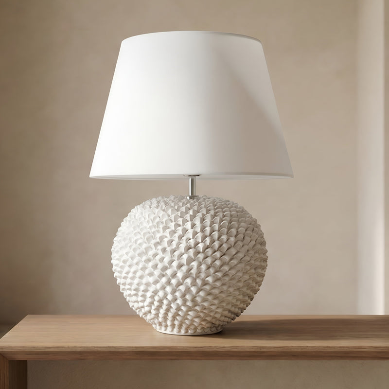 Caltagirone ceramic pine cone lamp, White Line modern decoration