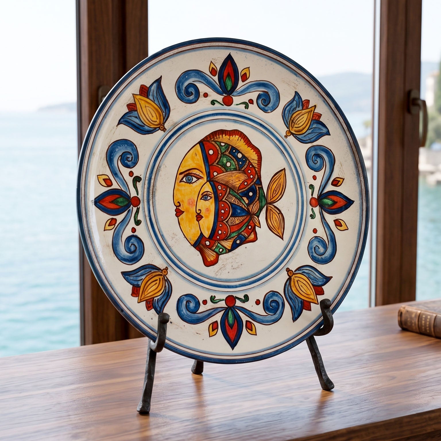 Sicilian Decorative Wall Plate – Sicilian majolica handcrafted in Caltagirone
