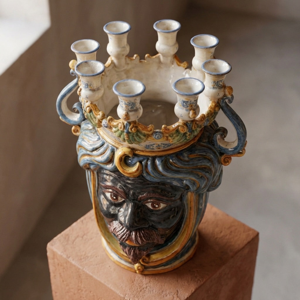 Candlestick head h 40 blue/orange male