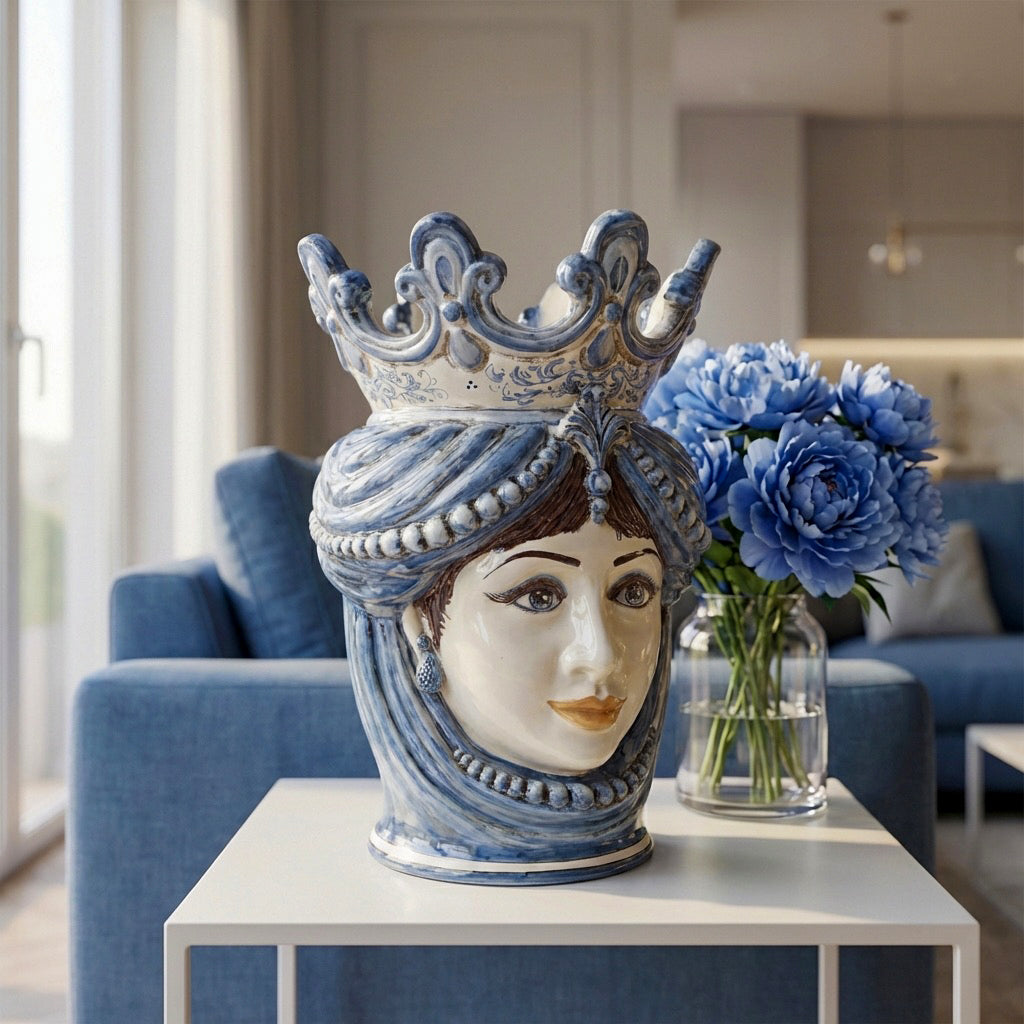 Head h 40 w/mono blue female beads