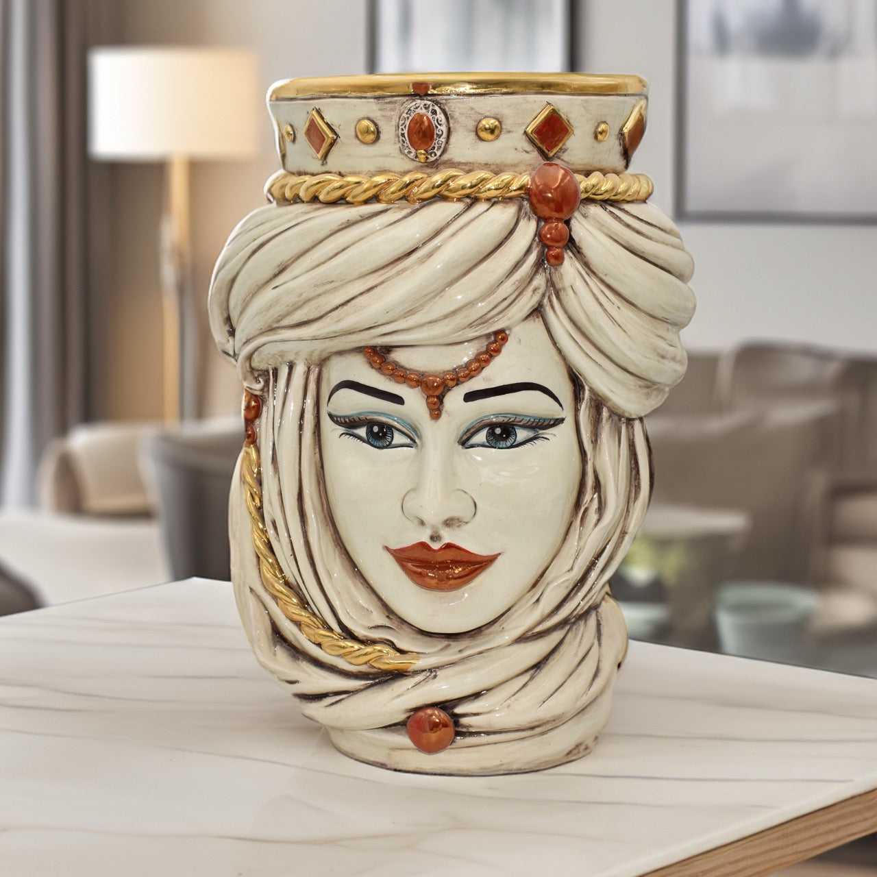 Modern Sicilian ceramic "Moor's head" from Caltagirone