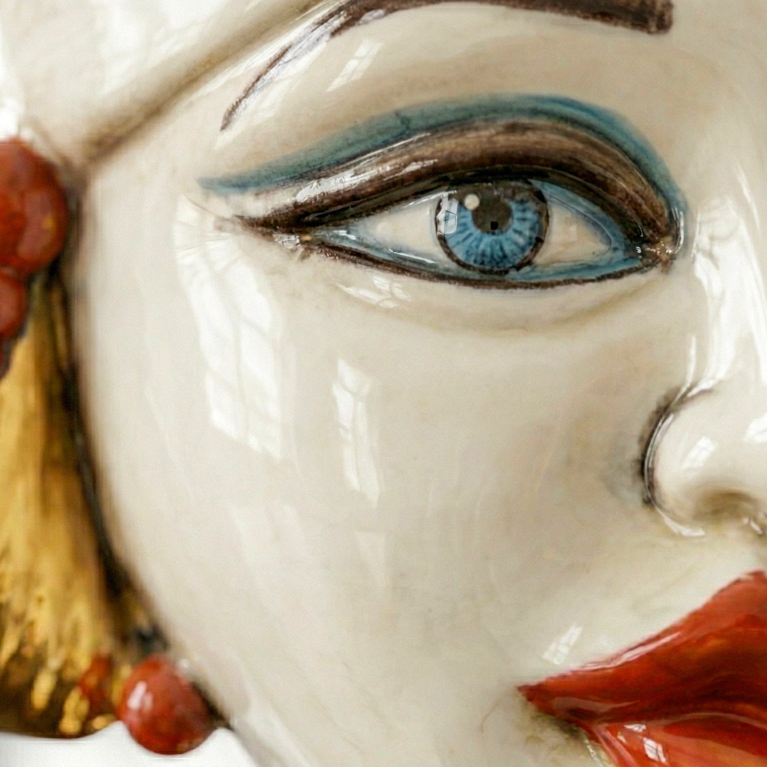 Aisha Sicilian Head Vase H 25 cm / 9.8", Woman, Mother of Pearl – Testa di Moro from Caltagirone, Sicily