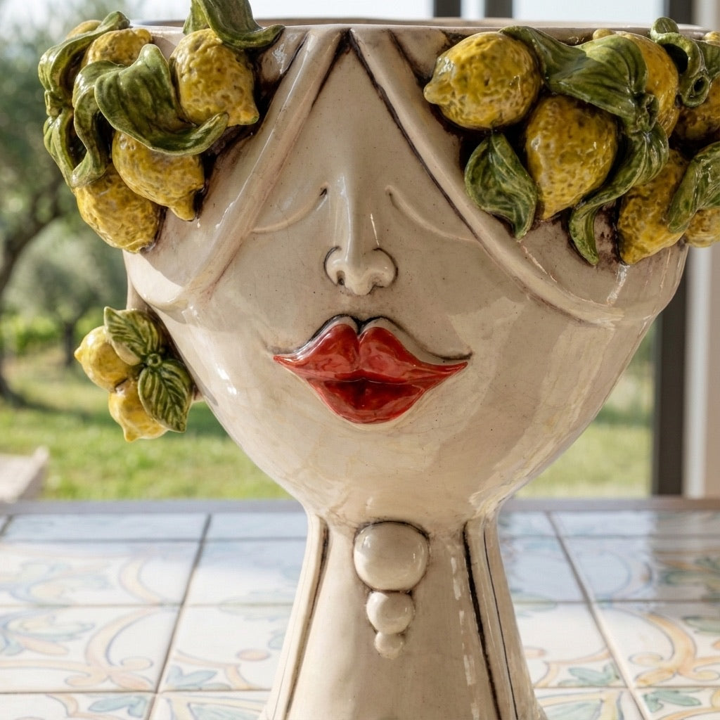 Head h 30 Zahira Sicilian Lemons in Mother of Pearl face woman