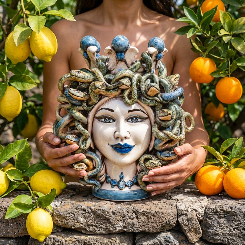 Head h 25 turban jellyfish mother of pearl colored blue beads