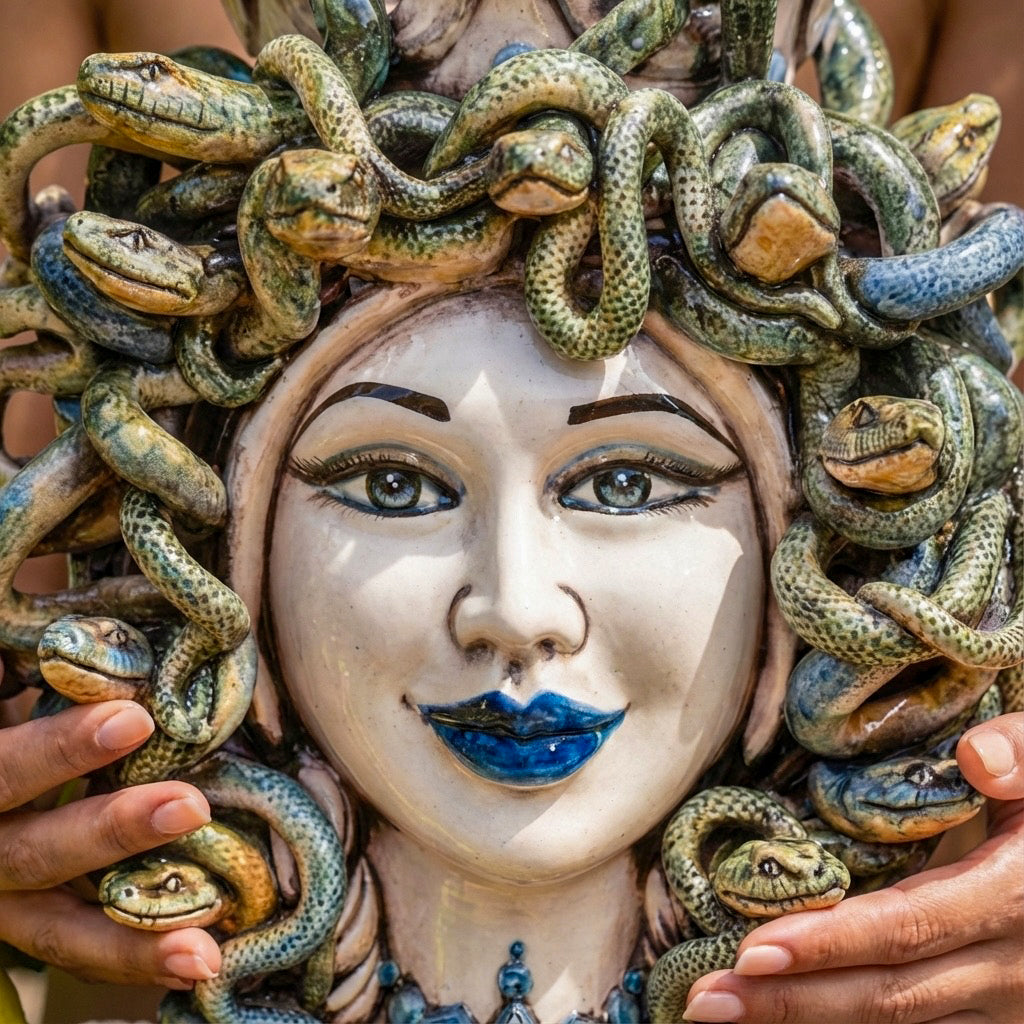 Head h 25 turban jellyfish mother of pearl colored blue beads