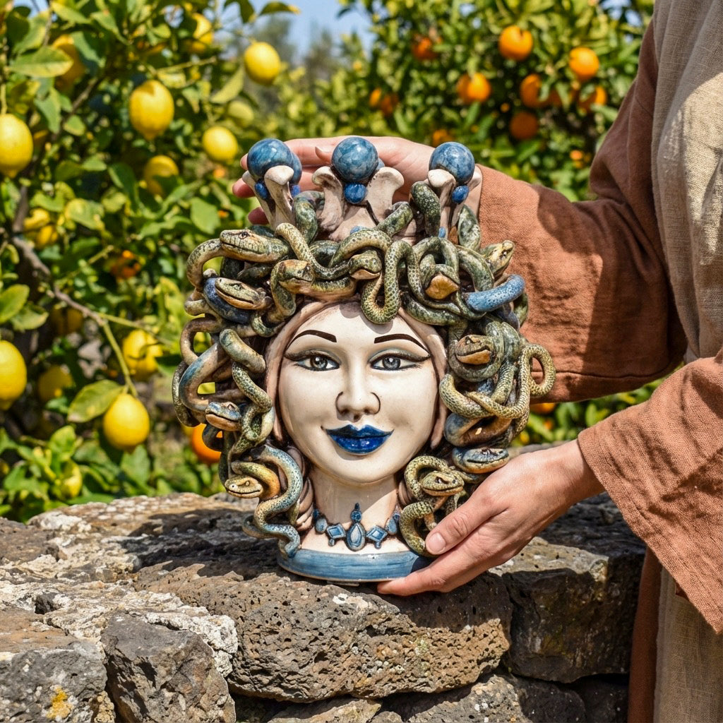 Head h 25 turban jellyfish mother of pearl colored blue beads