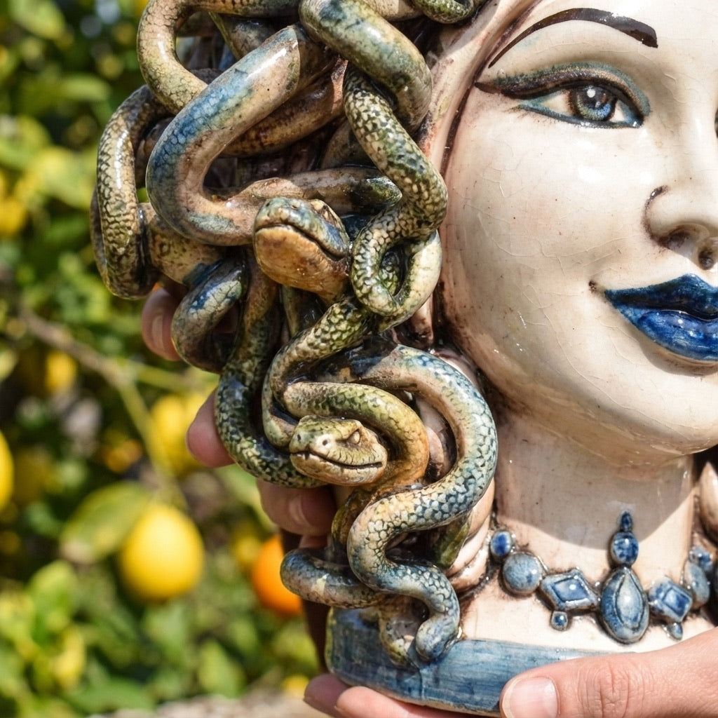 Head h 25 turban jellyfish mother of pearl colored blue beads