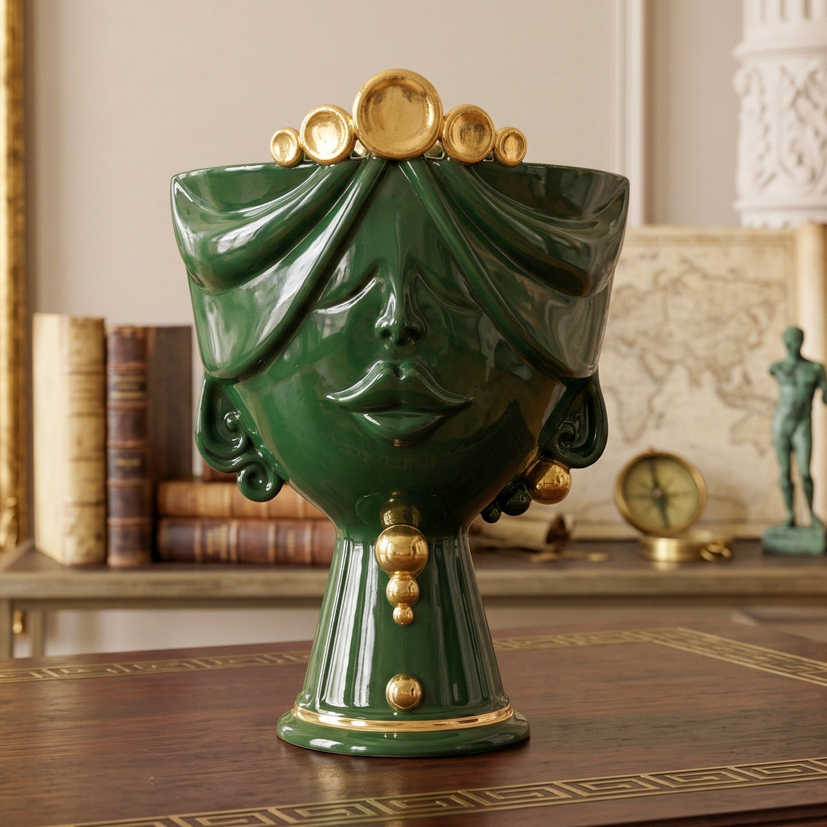 Zahira Testa di Moro Vase H 30 cm / 11.8", Woman – Testa di Moro from Caltagirone, Sicily