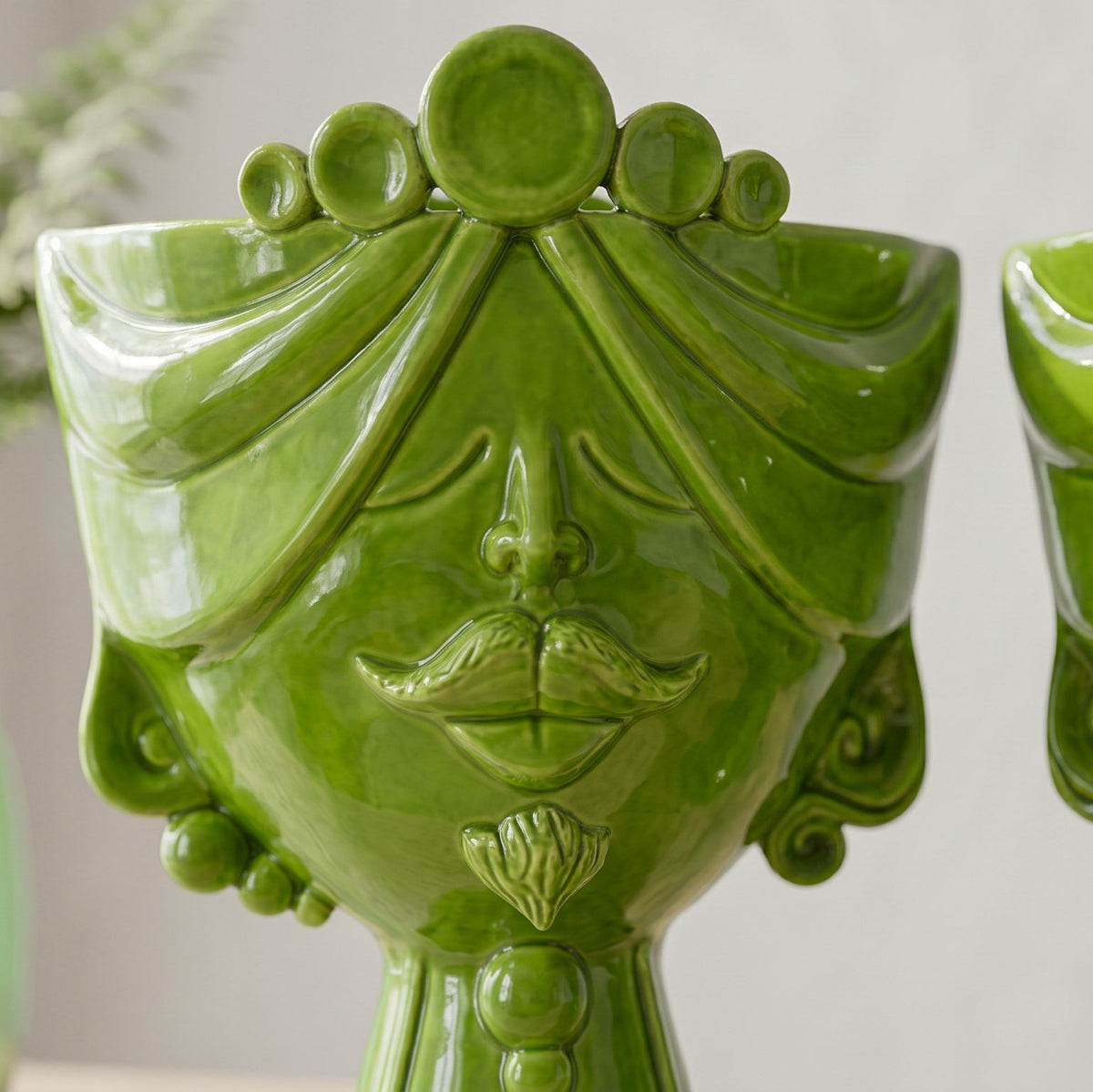 Zahira Testa di Moro Vase H 30 cm / 11.8", Man – Testa di Moro from Caltagirone, Sicily