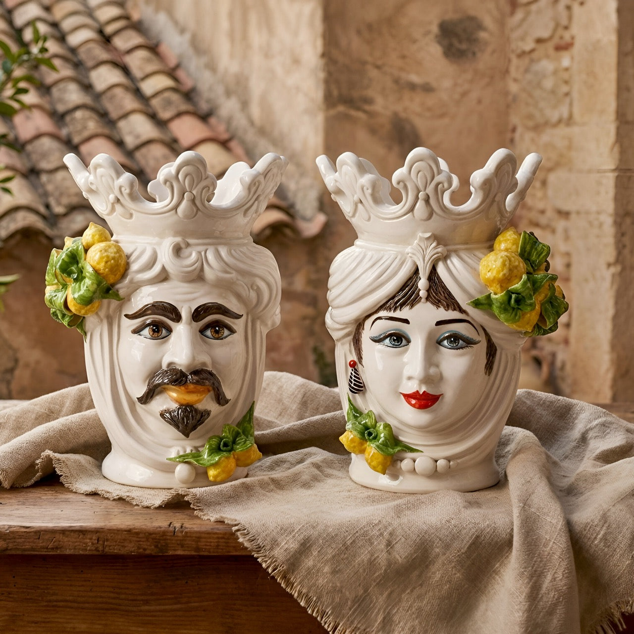 Testa di Moro h 40 cm White and Lemon Uomo