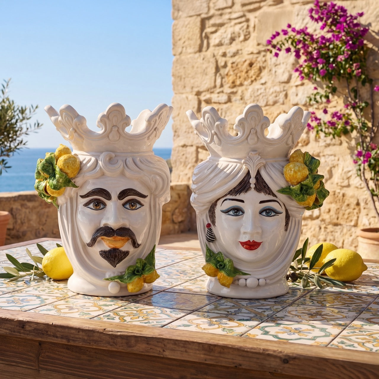 Testa di Moro h 40 cm White and Lemon femmina