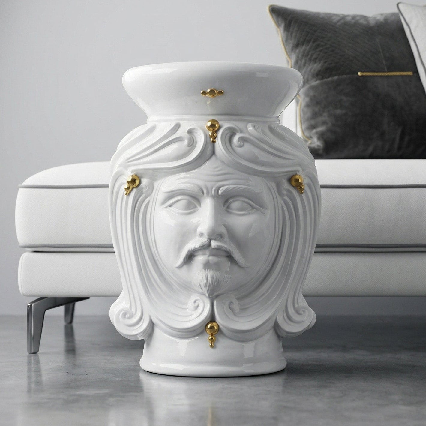 Sicilian Ceramic Ottoman – Caltagirone Ceramic – Sicilian artisan tradition