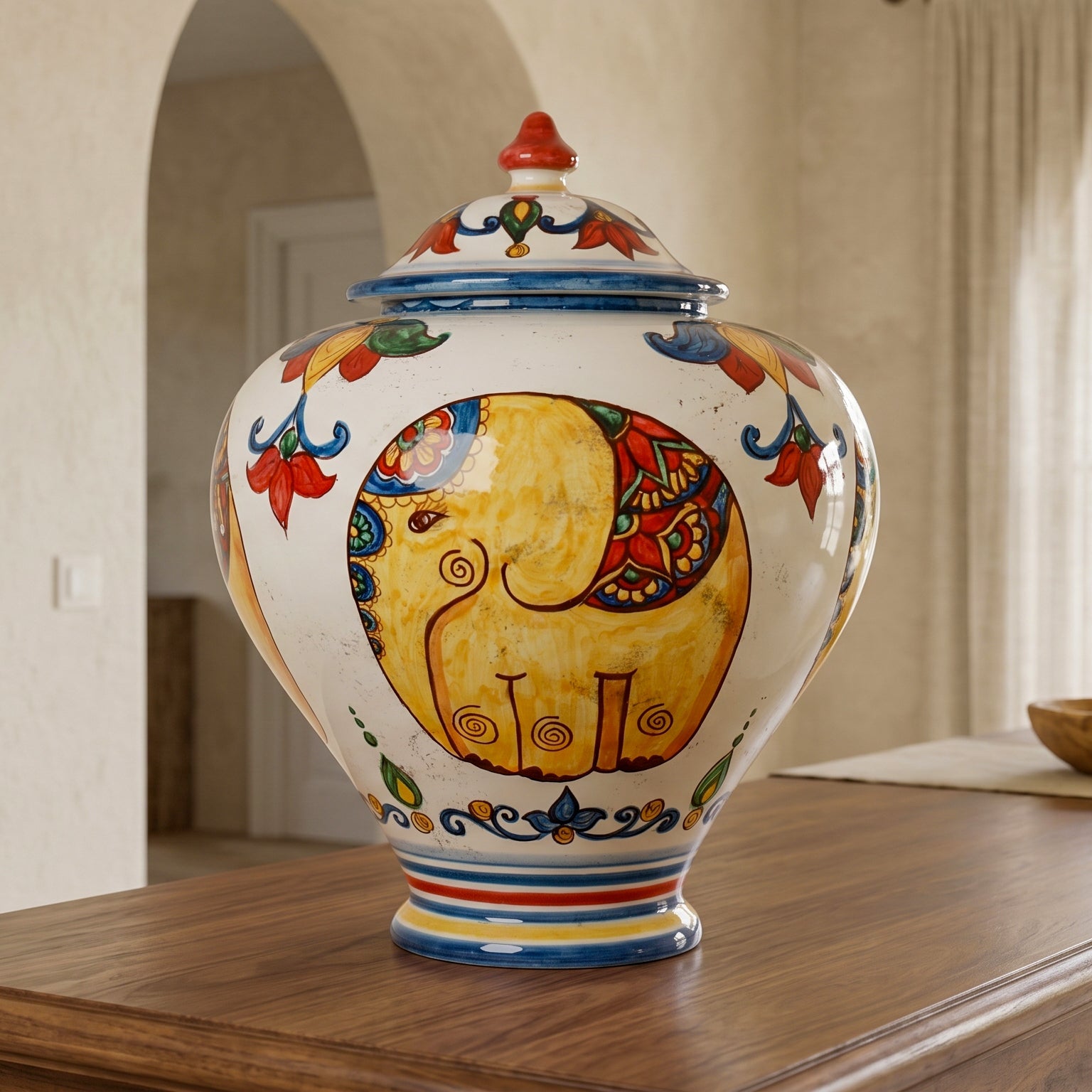Potiche Vase H 25 & 35 cm / 9¾"–13¾" in Caltagirone Ceramic — Elephant Décor