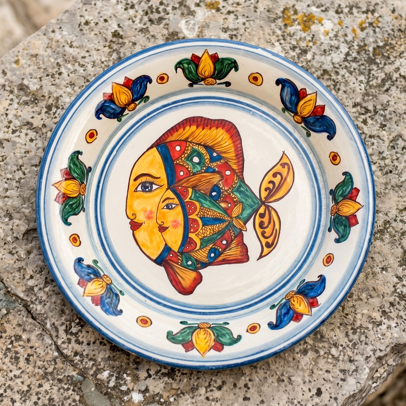 Sicilian Wall Fangotto Plate – Italian ceramic from Caltagirone, Sicily