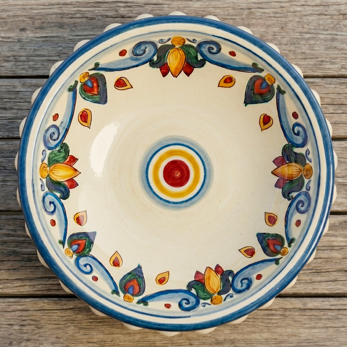 Pine Cone Bowl H 14 cm / 5½" Ø 20 cm / Ø 7¾" in Caltagirone Ceramic – Decoro Sicily