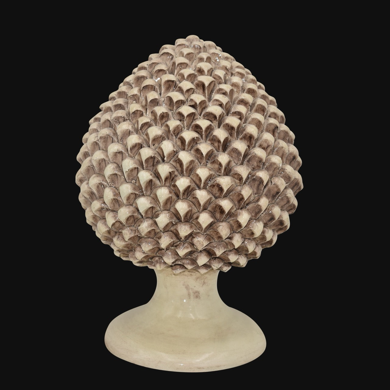 Sicilian Pine Cone with Antique Mother of Pearl Decoration