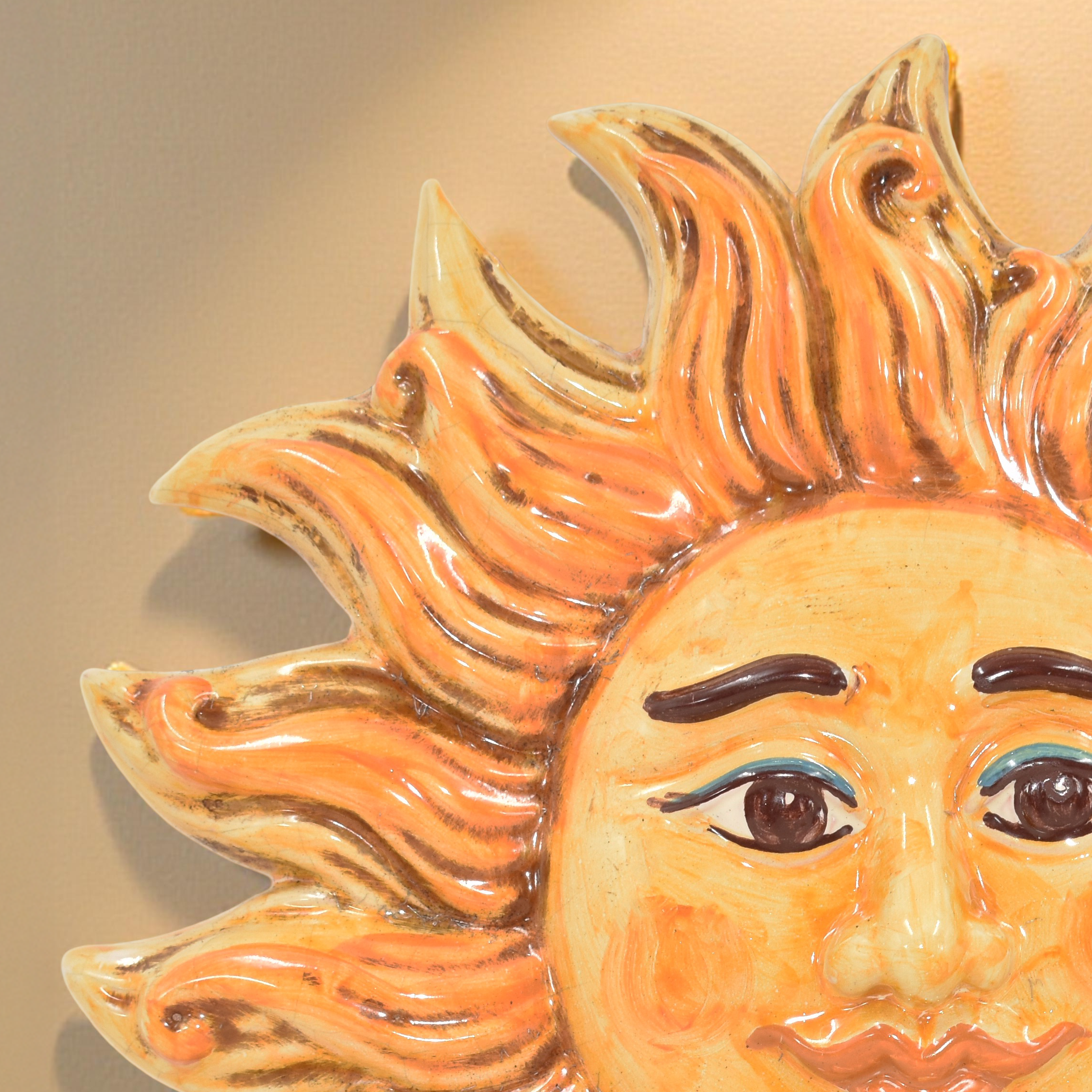 Caltagirone Ceramic Sun - Rays in Diameter 18 cm and 27 cm
