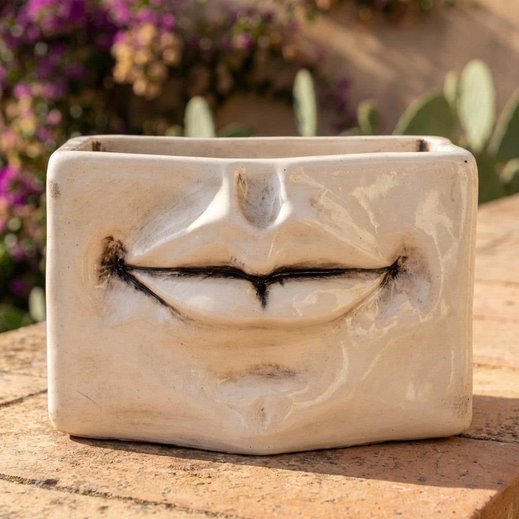 Expressive box 14x10 mother of pearl - Artistic Ceramic of Caltagirone