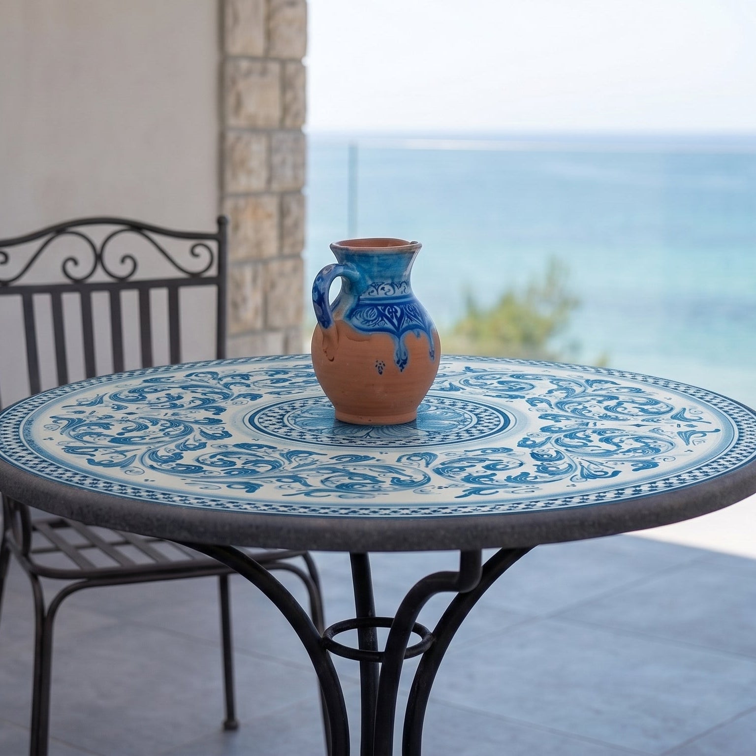 Sicilian Lava Stone Table – Sicilian majolica handcrafted in Caltagirone