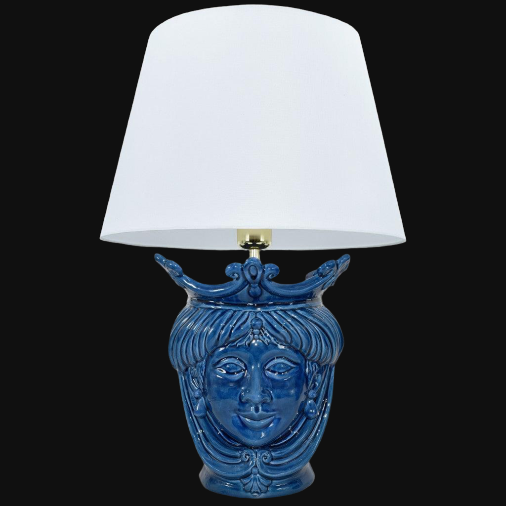 Modern Sicilian ceramic lamp "Moor's head" from Caltagirone.