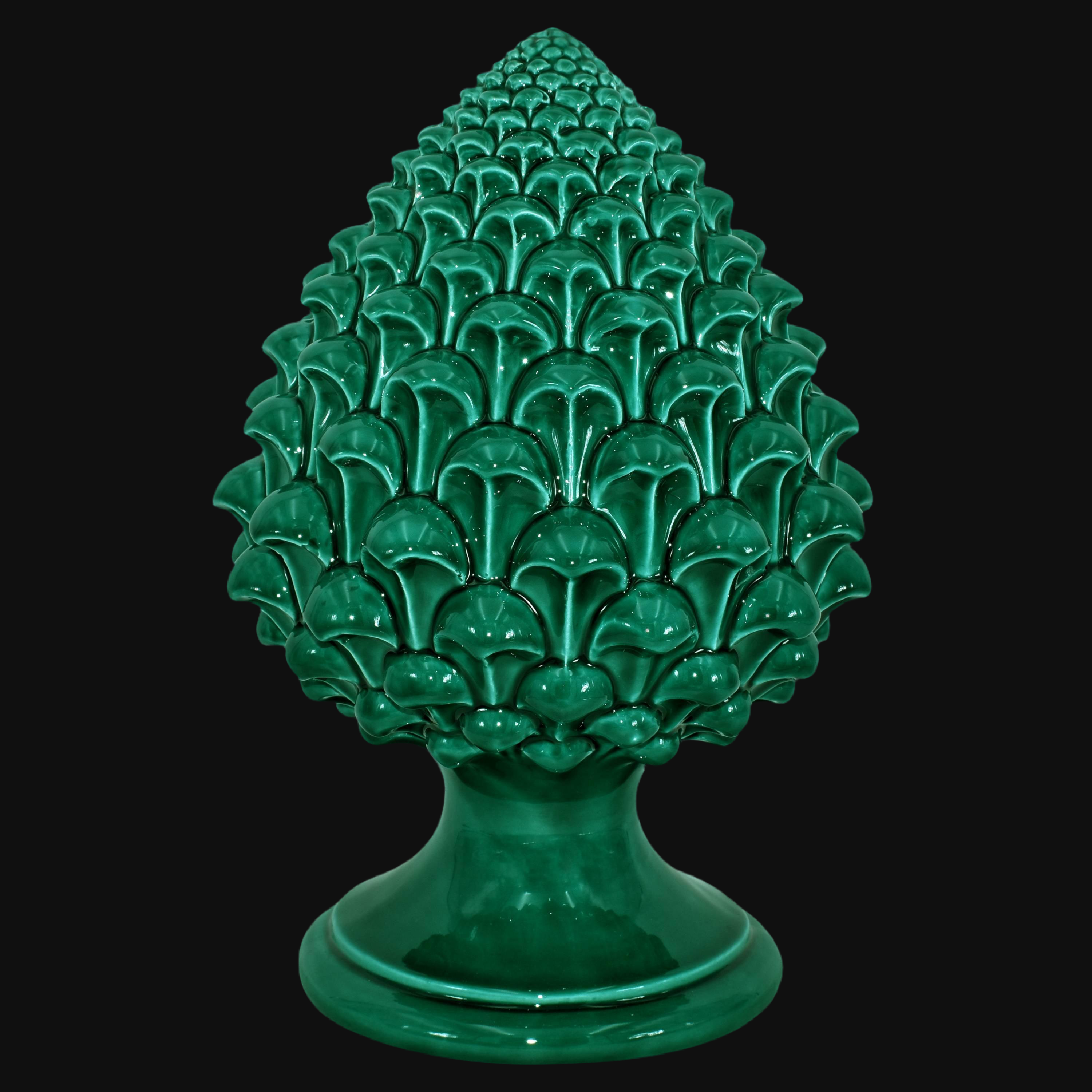 Caltagirone handmade pinecone modeled by hand height 15/35 Green