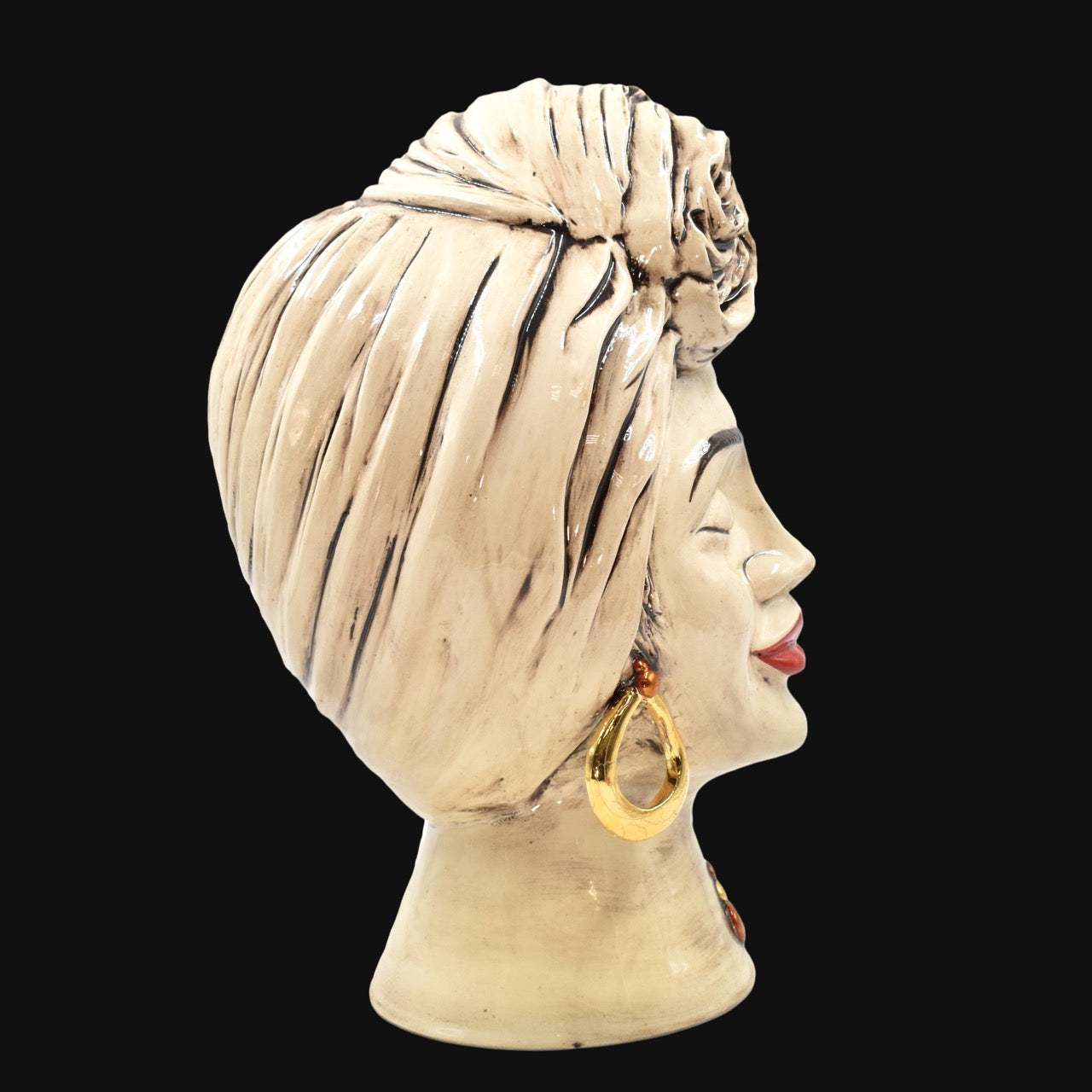 Dreamy head h 40 mother of pearl antique gold lustres female shiny face