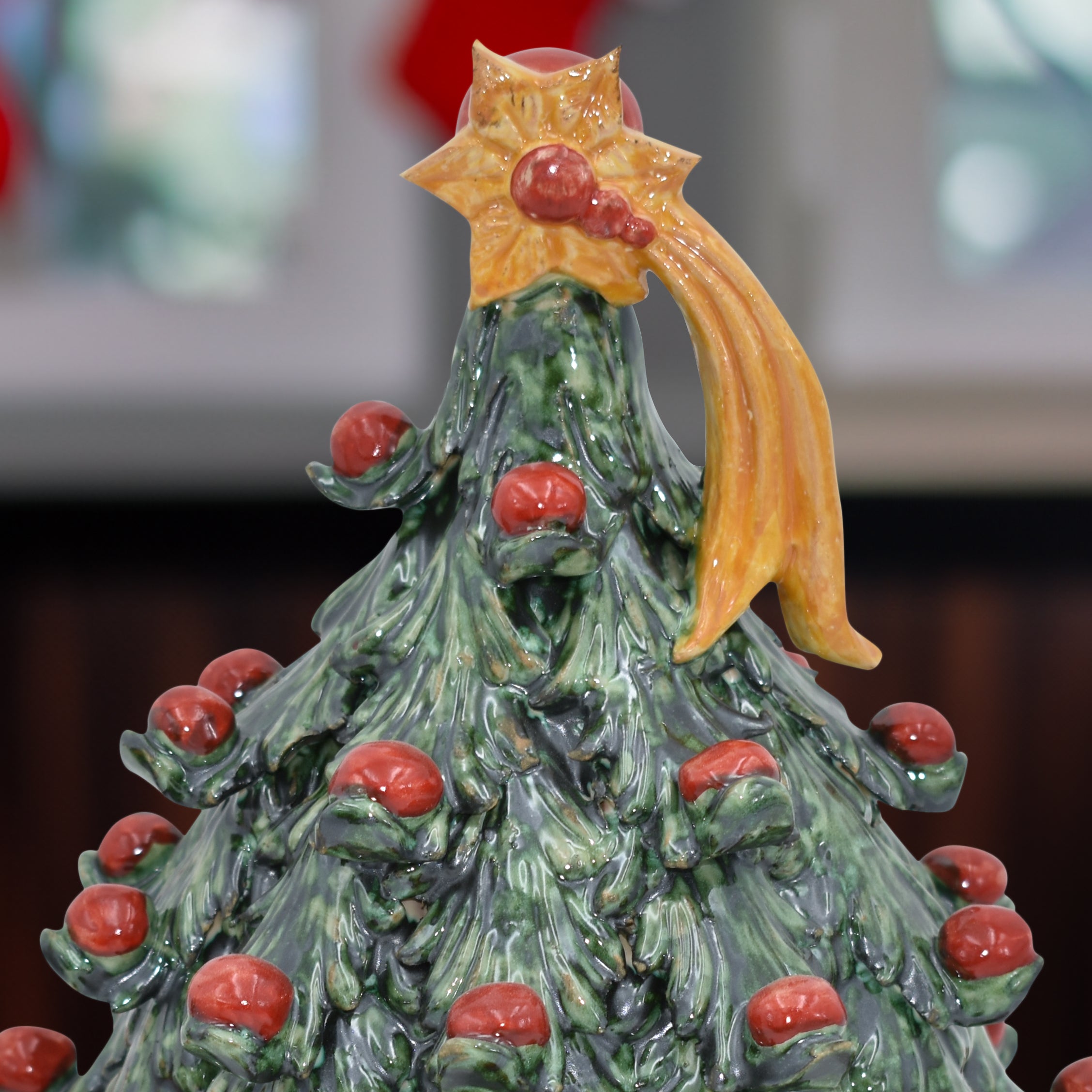 Christmas tree in artistic ceramic of Caltagirone, Italian Pottery Made in Italy