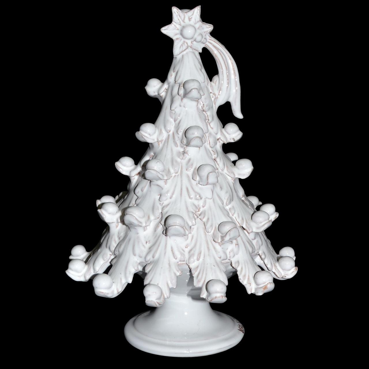 Albero di natale in ceramica white line - Ceramiche di Caltagirone Sofia