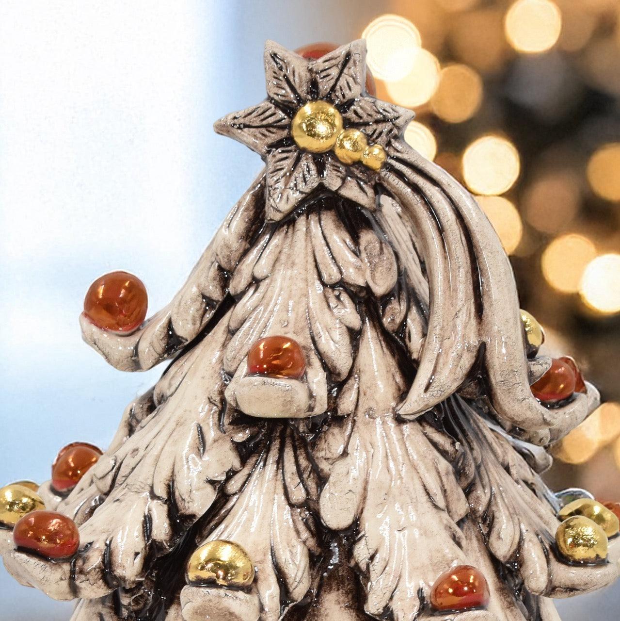 Albero di Natale Madreperla Oro e Lustri - Ceramiche di Caltagirone Sofia