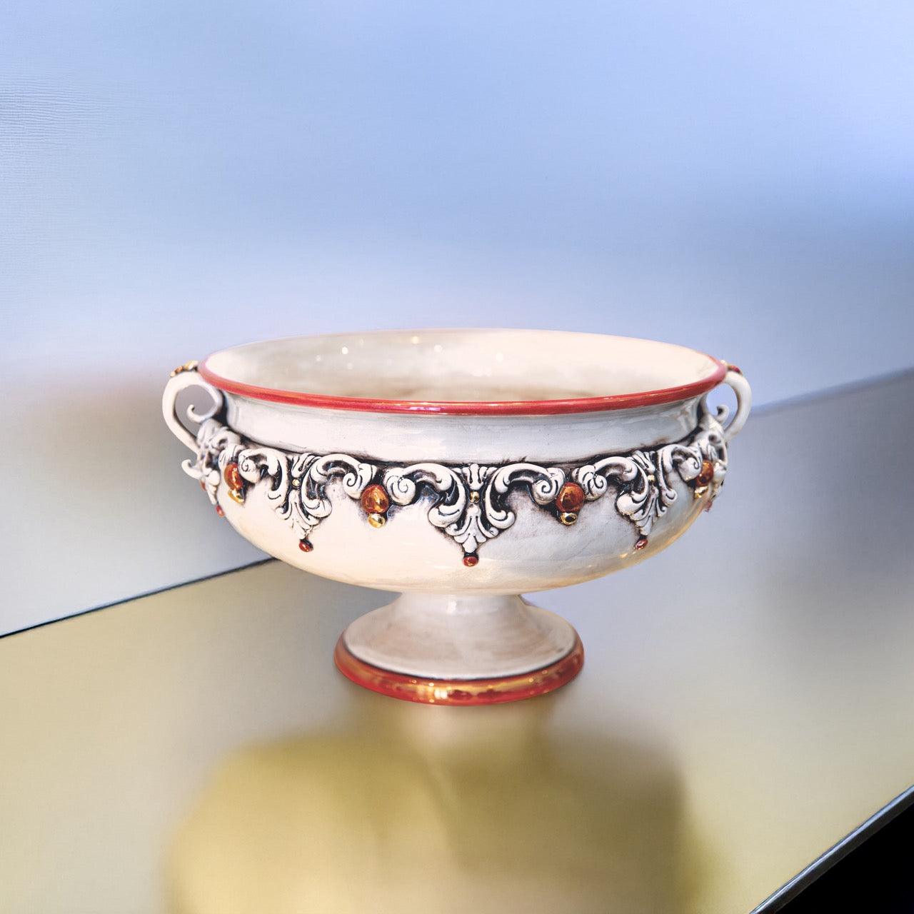 Alzata in ceramica Ø 30/Ø 40 Madreperla Oro e Lustri - Ceramiche di Caltagirone Sofia