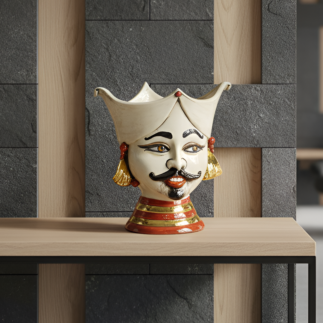 Moor's head h 25 aisha mother of pearl antiqued gold and lustres with male expression